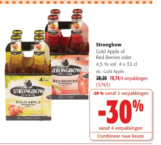Promotie: Strongbow Gold Apple of Red Berries cider