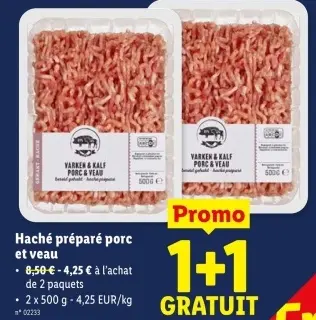 Offre: Haché préparé porc et veau