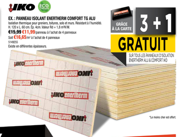 Offre: PANNEAU ISOLANT ENERTHERM COMFORT TG ALU