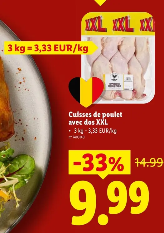 Offre: Cuisses de poulet avec dos XXL