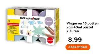 Aanbieding: Vingerverf 6 potten pastel kleuren