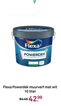Aanbieding: Flexa Powerdek muurverf mat wit