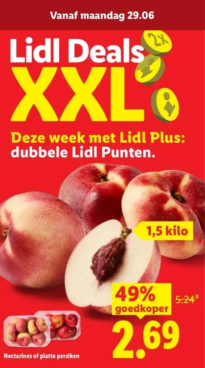 Aanbieding: Nectarines of platte perziken