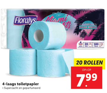 Aanbieding: Floralys 4 - laags toiletpapier 