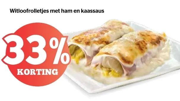 Aanbieding: Witloofrolletjes met ham en kaassaus