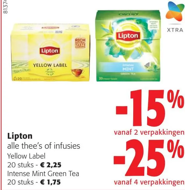 Aanbieding: Lipton alle thee's of infusies