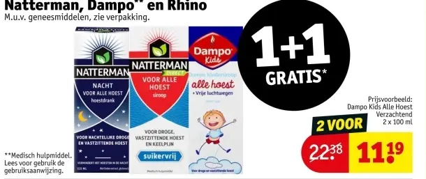 Aanbieding: Natterman, Dampo en Rhino
