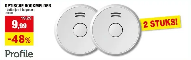 Promotie: Profile optische rookmelder duopack + batterij