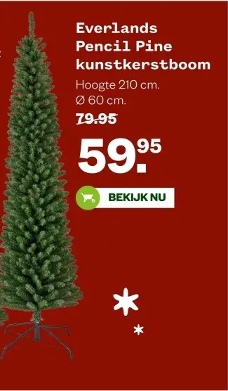 Aanbieding: Pencil Pine kunstkerstboom