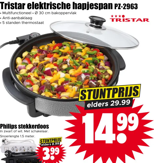 Aanbieding: Tristar elektrische hapjespan PZ-2963