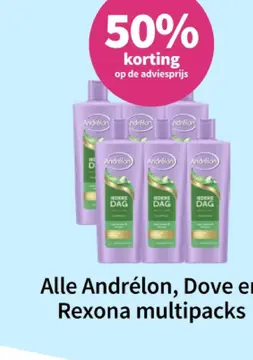 Aanbieding: Alle Andrélon, Dove en Rexona multipacks