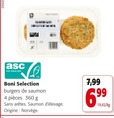 Offre: burgers de saumon