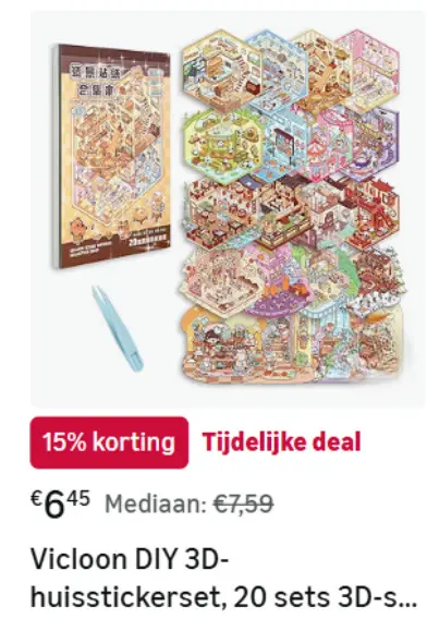 Aanbieding: Vicloon DIY 3D-huisstickerset