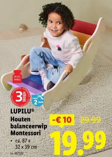 Promotie: Houten balanceerwip Montessori