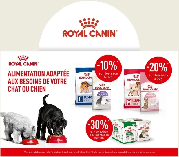 Offre: Alimentation adaptée aux besoins de votre chat ou chien