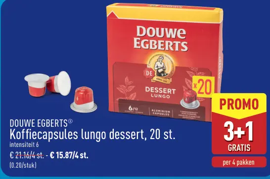 Promotie: Koffiecapsules lungo dessert