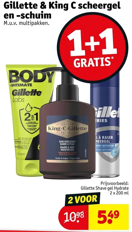 Aanbieding: Gillette & King C Scheergel en -schuim