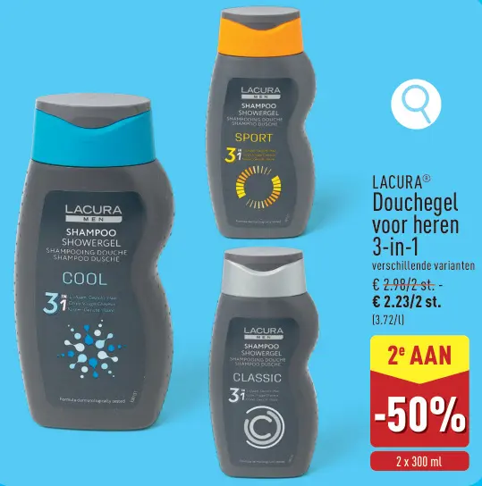 Promotie: Douchegel voor heren 3-in-1