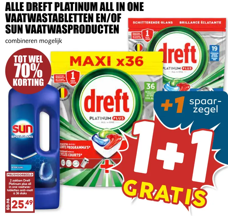 Aanbieding: Dreft Platinum All in One vaatwastabletten