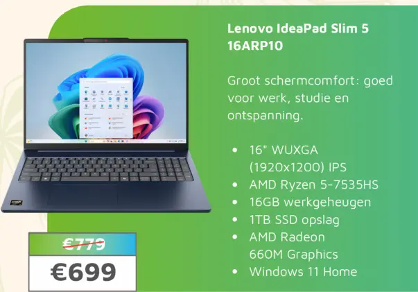 Aanbieding: IdeaPad Slim 5 16ARP10