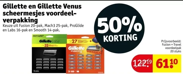 Aanbieding: Gillette en Gillette Venus scheermesjes voordeelverpakking