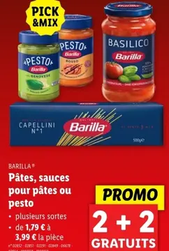 Offre: Pâtes, sauces pour pâtes ou pesto