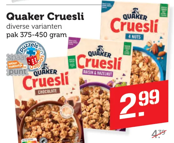 Aanbieding: Quaker Cruesli
