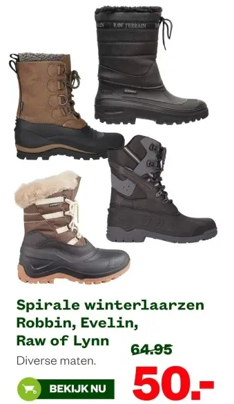 Aanbieding: Spirale winterlaarzen Robbin, Evelin, Raw of Lynn