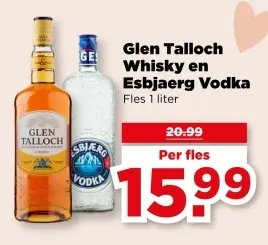 Aanbieding: Glen Talloch Whisky en Esbjaerg Vodka