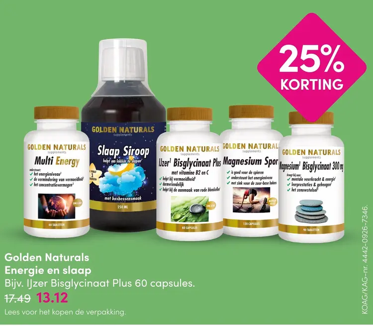 Aanbieding: Golden Naturals Energie en slaap