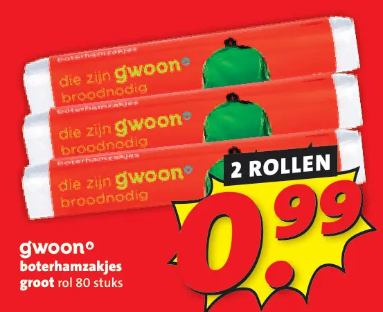 Aanbieding: Boterhamzakjes groot