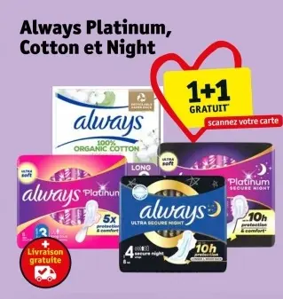 Offre: Always Platinum, Cotton et Night