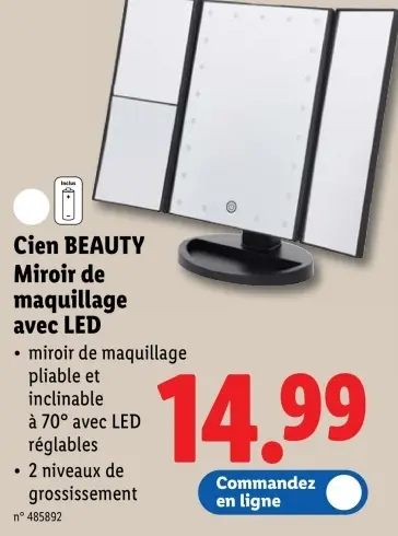 Offre: Miroir de maquillage avec LED