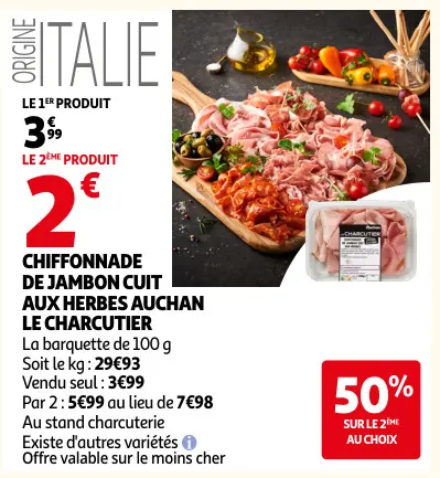 Offre: Chiffonnade de jambon cuit aux herbes