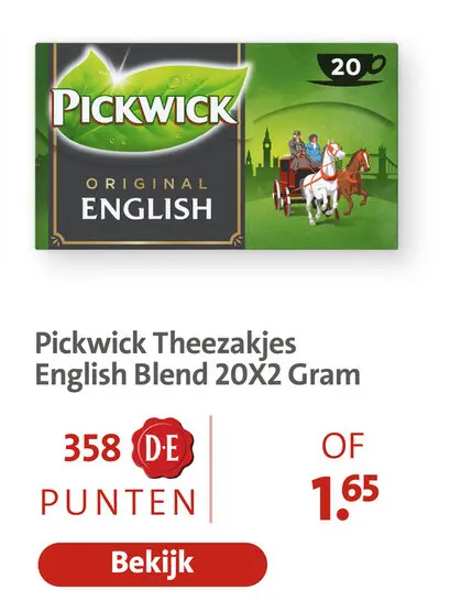Aanbieding: Pickwick Theezakjes English Blend