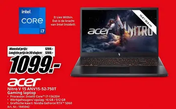Aanbieding: Nitro V 15 ANV15-52-750T Gaming laptop