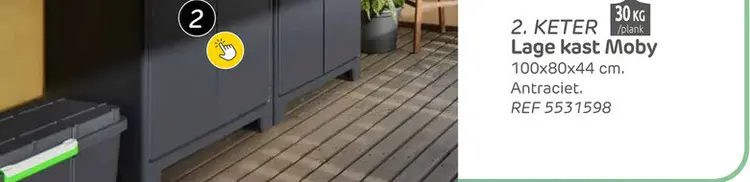 Aanbieding: Keter lage kast moby antraciet