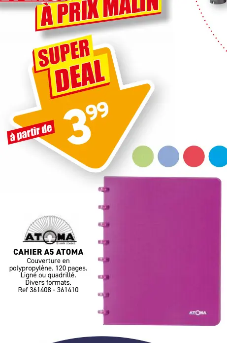 Offre: Cahier a5