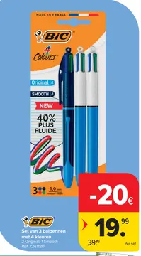 Aanbieding: Set van 3 balpennen met 4 kleuren