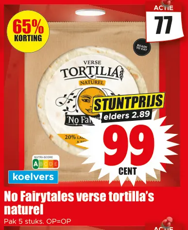 Aanbieding: No Fairytales verse tortilla's naturel