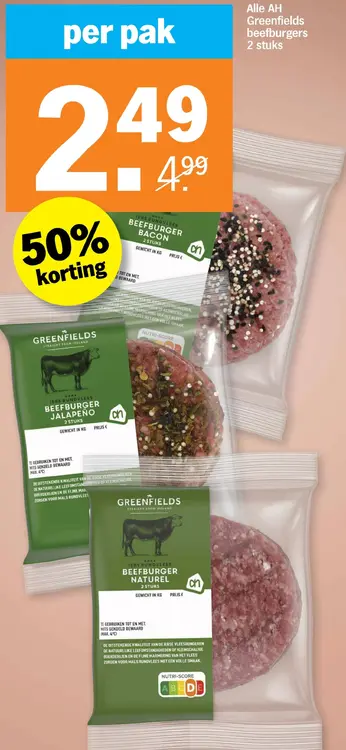 Aanbieding: Alle AH Greenfields beefburgers