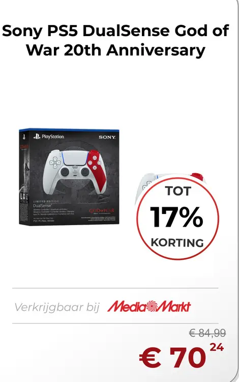 Aanbieding: PS5 DualSense God of War 20th Anniversary
