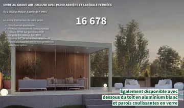 Offre: Maluwi avec paroi arrière et latérale fermées