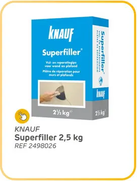 Aanbieding: Knauf - Superfiller - voor het uitvullen van oneffenheden op plafonds en muren - 2,5 kg
