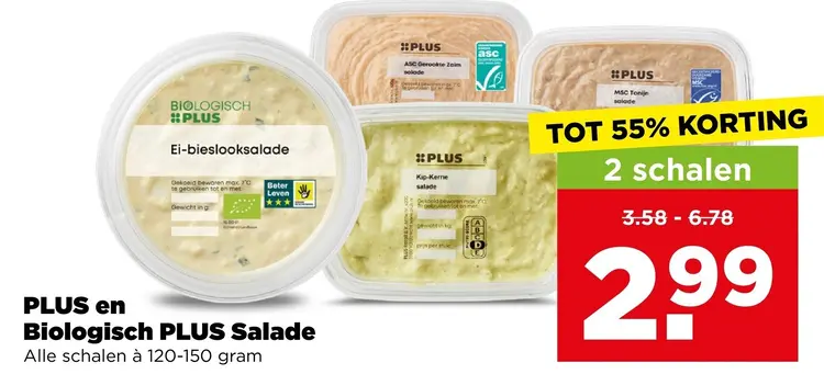Aanbieding: PLUS & Biologisch PLUS Salade