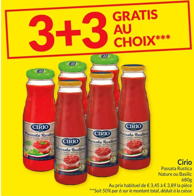 Offre: Passata Rustica Nature ou Basilic