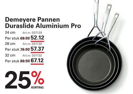 Aanbieding: Demeyere Pannen Duraslide Aluminium Pro