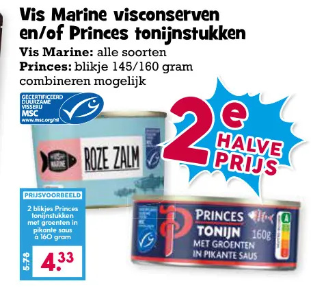 Aanbieding: Vis Marine visconserven en/of Princes tonijnstukken