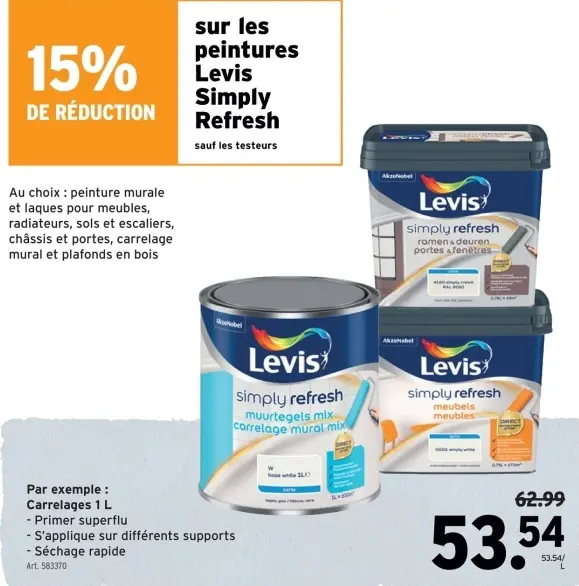 Offre: Peintures Levis Simply Refresh