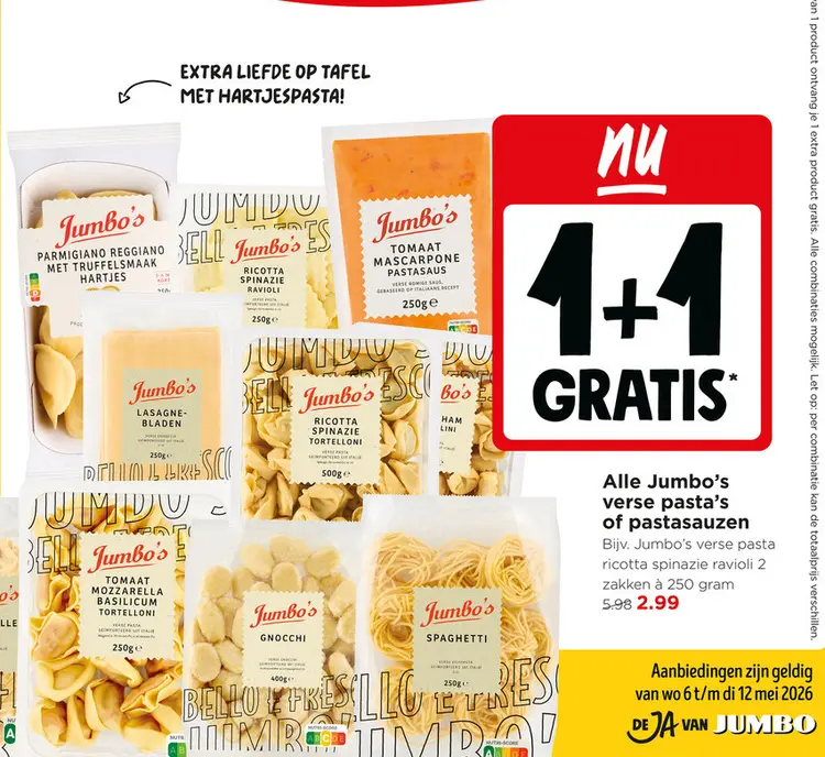 Aanbieding: verse pasta's of pastasauzen